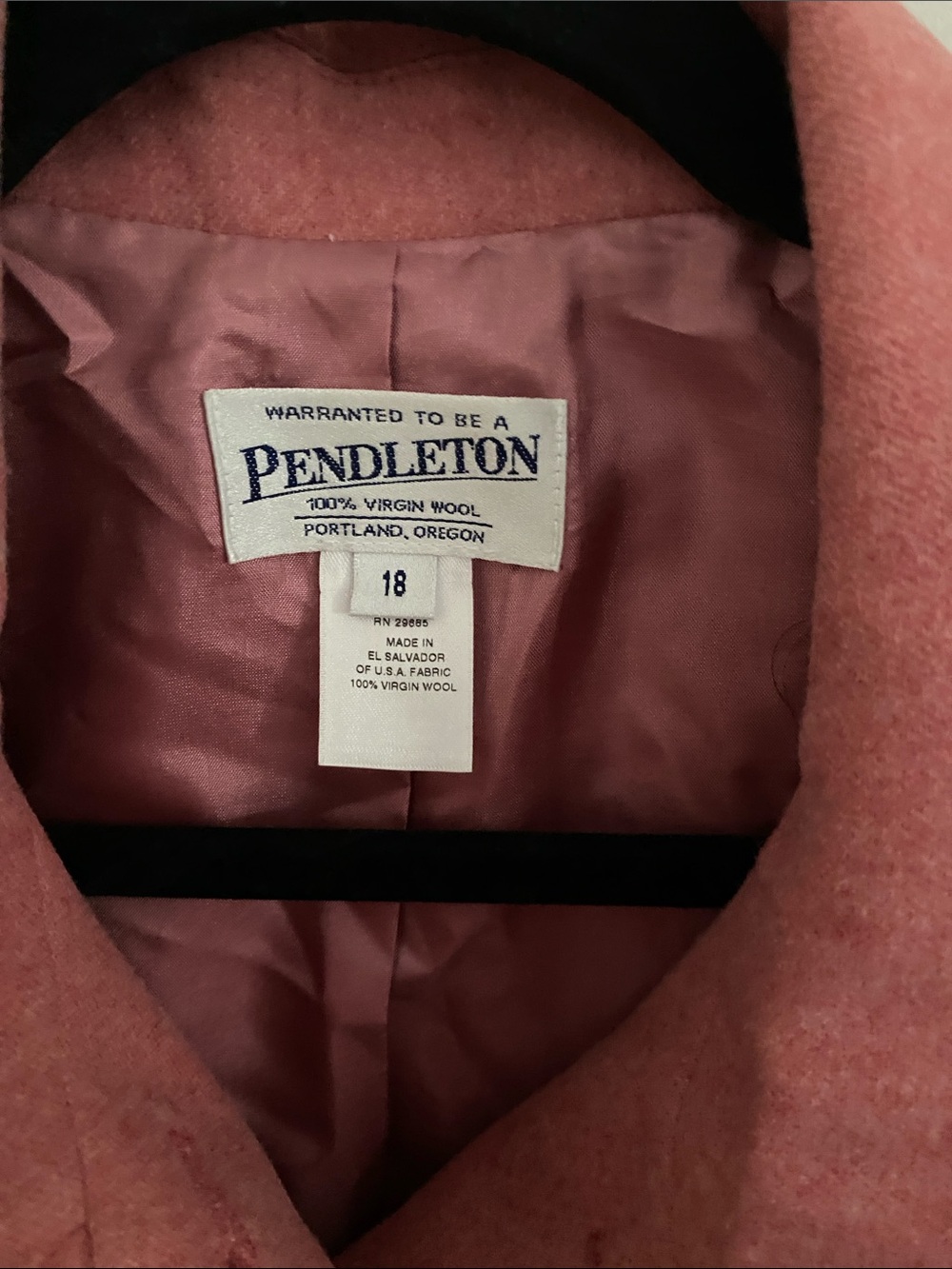 Pendleton Dusty Rose Wool Button-Front Jacket - Picture 2 of 7